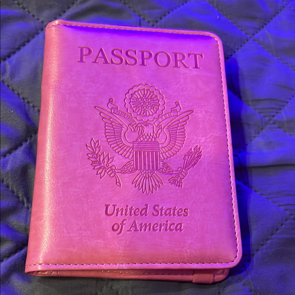 Pink United States of America Passport Holder